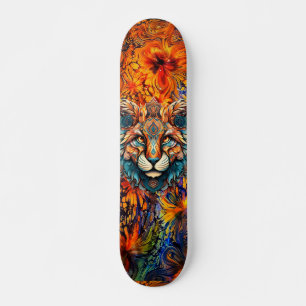 Boho Animal Head & Abstrait Art Skateboard Deck