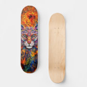 Boho Animal Head & Abstrait Art Skateboard Deck (Recto)