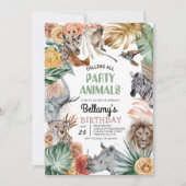 Boho Animal Safari Anniversaire Invitation (Devant)