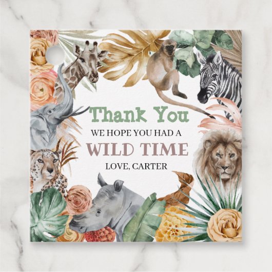 Boho Animal Safari Bedankjes Labels (Voorkant)