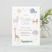 Boho animal sauvage une invitation d'anniversaire (Debout devant)