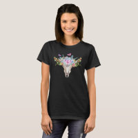 Boho Animal Skull met Butterflies en Flowers
