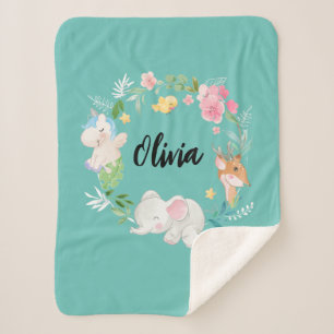 Boho animaux bois thème sherpa couvertures