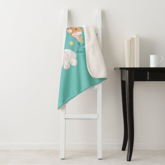 Boho animaux bois thème sherpa couvertures (En situation)