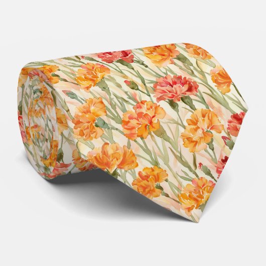 Boho anjer bruiloft Stropdas (Opgerold)