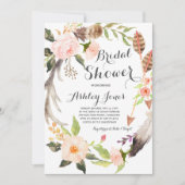 Boho antler succulents Bridal Shower Invitation (Devant)