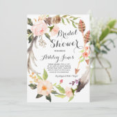 Boho antler succulents Bridal Shower Invitation (Debout devant)