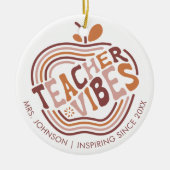 Boho Apple Custom Gift voor Leraar Waardering Keramisch Ornament (Voorkant)