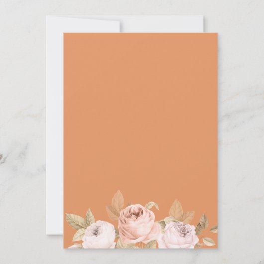 Boho Apricot Peonies Mariage Détails Carte (Dos)