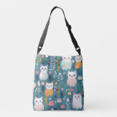 Boho aqua mignon sac carrosserie de chat avec brac (Dos)