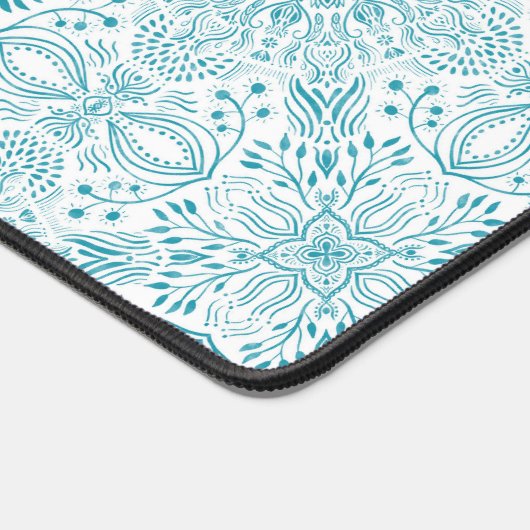 Boho Aqua White Mandala art (Coin)