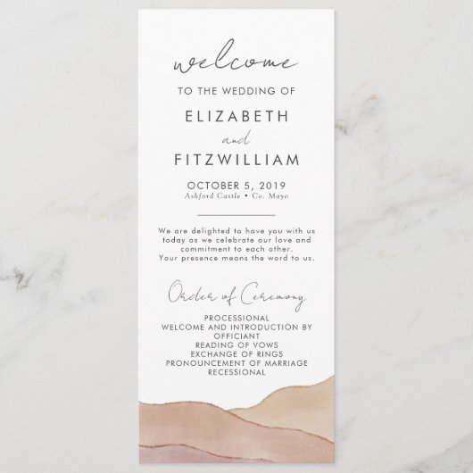 Boho aquarel Abstract | Rust Maple Wedding Programma (Voorkant)
