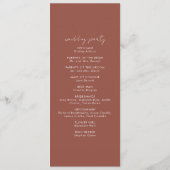 Boho aquarel Abstract | Rust Maple Wedding Programma (Achterkant)