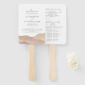 Boho aquarel Abstract | Trouwprogramma Handwaaier (Voorkant en achterkant)