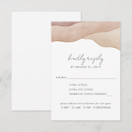 Boho Aquarel Abstracte Maaltijdkeuze Trouwen RSVP Kaartje