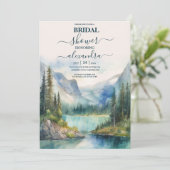 Boho Aquarel Berg Bruidsfeestje Kaart (Staand voorkant)