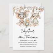 Boho Aquarelle Animal Baby shower Invitation (Devant)
