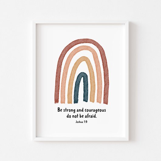 Boho aquarelle être forte et affiche courageuse