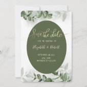Boho aquarelle eucalyptus verdure save the date (Devant)