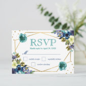 Boho Aquarelle Fleurs d'hiver Mariage RSVP (Debout devant)