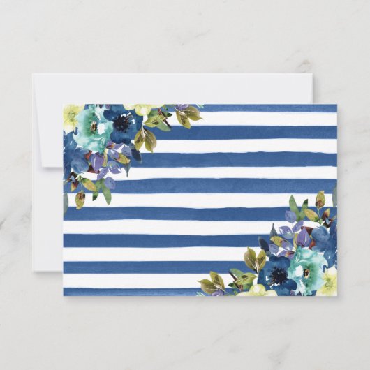 Boho Aquarelle Fleurs d'hiver Mariage RSVP (Dos)