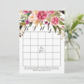 boho aquarelle fleurs Douche Bingo Cartes (Debout devant)