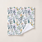 Boho Aquarelle Fleurs sauvages Motif de peinture (Gant de toilette)