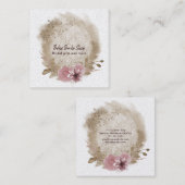 Boho Aquarelle Floral Carré Carte de visite (Devant / Derrière)