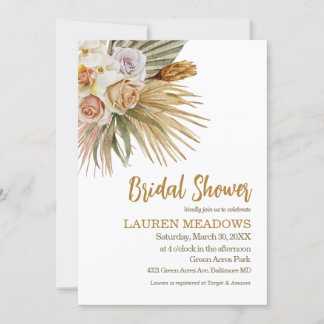 Boho Aquarelle Florale Douche nuptiale Invitation