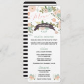 Boho Aquarelle Florale Mariage Menus Dîner (Devant / Derrière)