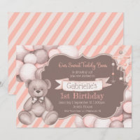 Boho aquarelle ours bébé invitation