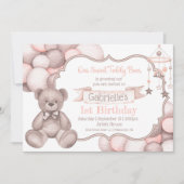 Boho aquarelle ours bébé invitation (Devant)