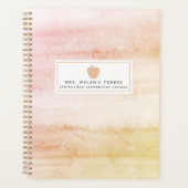 Boho Aquarelle rose Pomme enseignant planificateur (Devant)