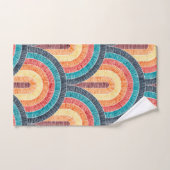 Boho Aquarelle Rouge Turquoise Orange arc-en-ciel (Serviette à main)