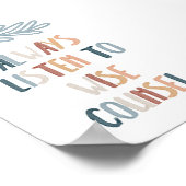 Boho aquarelle toujours écouter poster sage (Coin)