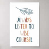 Boho aquarelle toujours écouter poster sage (Devant)