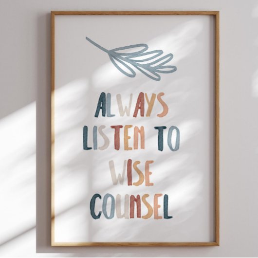 Boho aquarelle toujours écouter poster sage