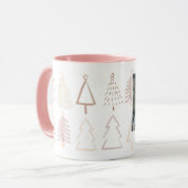 Boho Arbres de Noël Dusty rose Fête Photo Mug (Devant gauche)