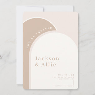 Boho Arc Beige minimaliste Faire-part de mariage
