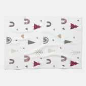 Boho Arc-en-ciel et Coeurs Serviette de cuisine de (Horizontal)