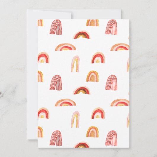 boho arc-en-ciel mignon Baby shower Invitation (Dos)