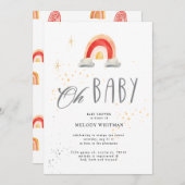 boho arc-en-ciel mignon Baby shower Invitation (Devant / Derrière)