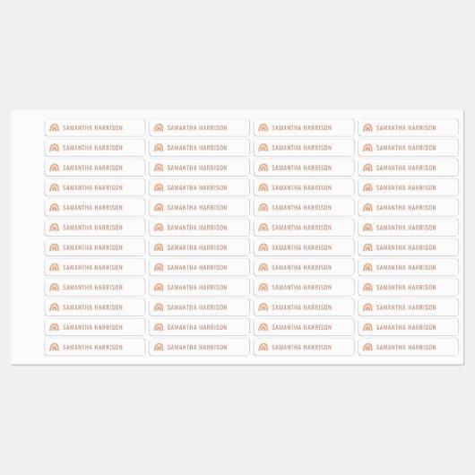 boho arc-en-ciel nom personnalisé école étiquettes (Feuille)