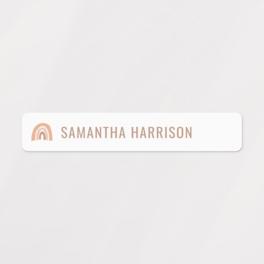 boho arc-en-ciel nom personnalisé école étiquettes (Design 2)