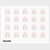 Boho arc-en-ciel rose enfants nom autocollant (Feuille)