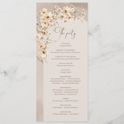 Boho arc été rustique fleur sauvage programme de m (Dos)