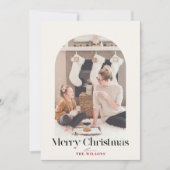 Boho Arch 4 Foto Kerstmis Feestdagenkaart (Voorkant)