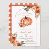 Boho Arch Automne Anniversaire Floral Invitation (Devant / Derrière)