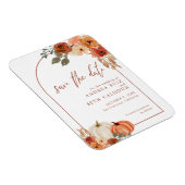 Boho Arch Autumn Pumpkin Terracotta Save the Date Magneet (Rechterzijde)