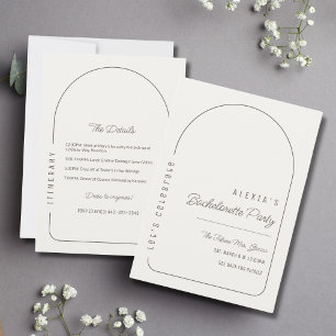 Boho Arch Bachelorette Party Invitation Itinéraire